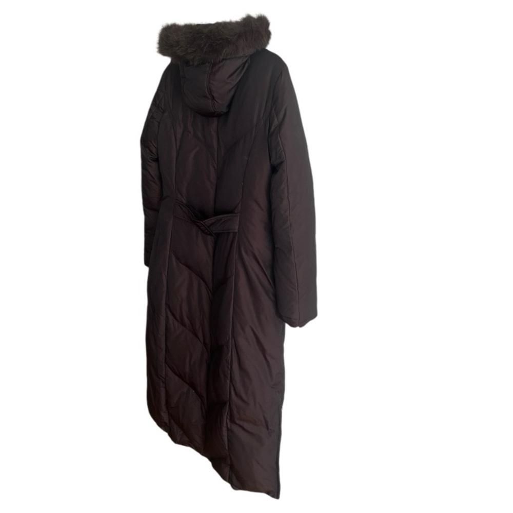 Via Spiga | Long Puffer Coat | Brown Fur Hooded Jacket | Women’s Size Small - Picture 10 of 13